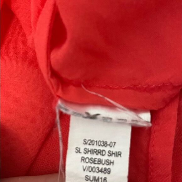 🟢Gap Lightweight Red Sleeveless Collared Button Up Blouse Size XS - Picture 5 of 5